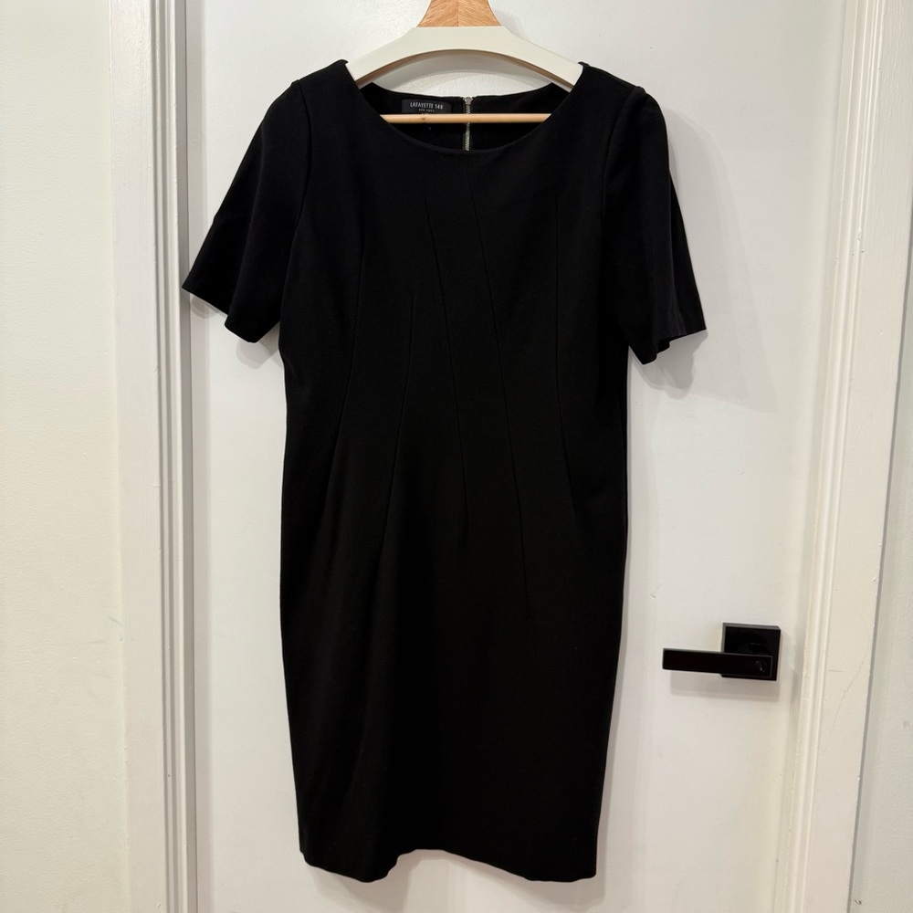 Lafayette 148 New York Black Short Sleeve Dress